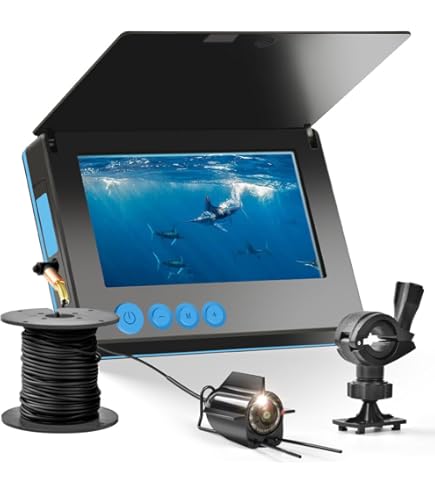 水中釣りカメラ、7インチLCDモニター1000TVL防水魚群探知機カメラ165° 水中釣りカメラ、7インチLCDモニター1000TVL防水魚群探知機カメラ165